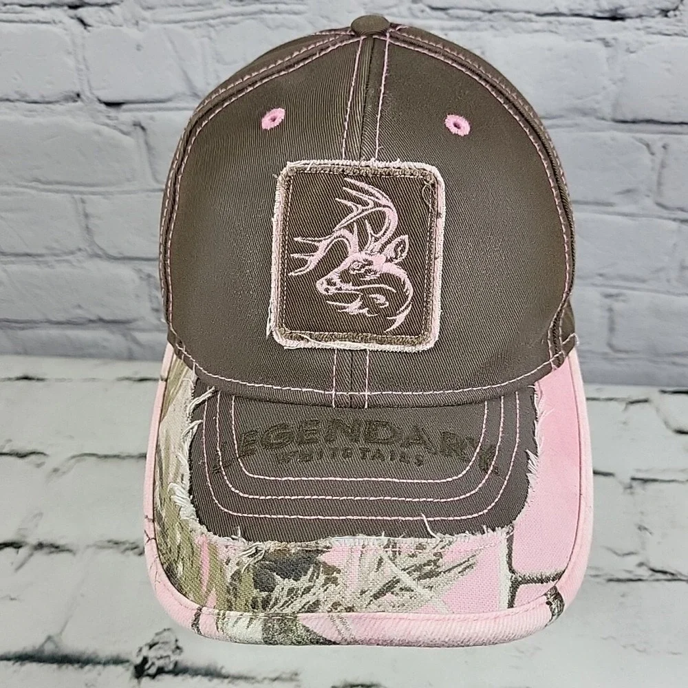 Legendary‎ Whitetails Hat Womens OSFM Brown Pink Camo Outdoor Hunting Cap Flaw
